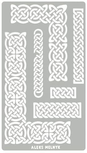 Aleks Melnyk No.36.2 Keltischer Knoten, Bordüre Schablone Möbel, Metall Designer Stencil Vorlagen Painting, Ornamente Vintage, Wikinger Dekoration, Brandmalerei, Gravur, Wikinger Bild, Malen, 1 Stück