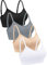 Geyoga 4 Pieces Neck Bralettes Wireless Cami Bra Tank Top Sports Bra for Women Girls(XX-Large,Black, Light Grey, White, Pink)