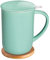 CEEFU Taza de té de porcelana con infusor y tapa, con filtro y posavasos, taza de té de hojas sueltas para té/café/leche/mujeres/oficina/hogar/regalo (verde menta)