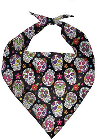chaqlin Hundehalstuch mit Totenkopf-Motiv, für kleine und mittelgroße Hunde, Welpen, Haustiere