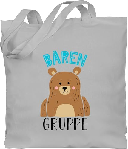 Baumwolltasche - Hallo Kindergarten Taschen - Kindergartengruppe - Bärengruppe - Unisize - Hellgrau - kindergartenkind beutel kita start geschenk bär jutebeutel tasche kindergärten für mädchen