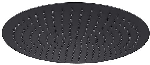 ENKI, R31, Round Ultra Slim Shower Head Stainless Steel 400Mm - Matte Black