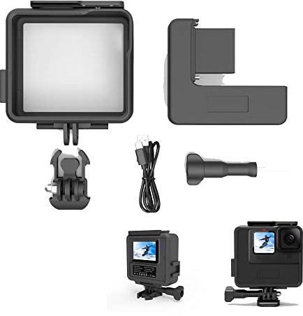 Fututech Protective Frame Kit and 4800 mAh Power Bank for GoPro 11 10 9 External Battery with Indicator Case Stand Cold Shoe for Action Camera Accessory