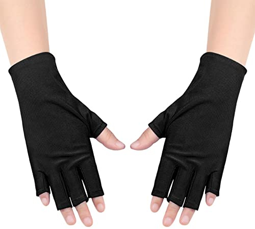 Maniküre Handschuhe UV Shield Handschuhe, UV-Schutz-Fingerlose Handschuhe, Nagellack, Schönheitszubehör Schützen Sie die Hände vor LED-Lichtern (Schwarz)