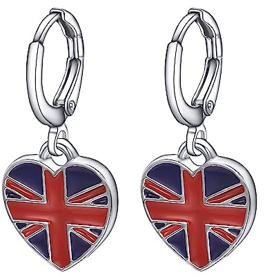 Vogem Heart Dangle Drop Earrings for Women Gold Plated Silver Heart-shaped Earrings Jewelry Gift