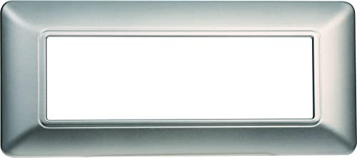 PLACCA IN TECNOPOLIMERO COMPATIBILE CON SERIE BTICINO MATIX 2-3-4-6 MODULI COLORI ASSORTITI (6 MODULI, SILVER)