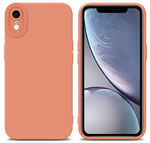 Cadorabo Hülle kompatibel mit Apple iPhone XR Schutzhülle TPU Silikon Case Liquid Design mit Kameraschutz Slim Kratzfest Weiche Gummi mit Rundumschutz Case Hülle für iPhone XR in Orange