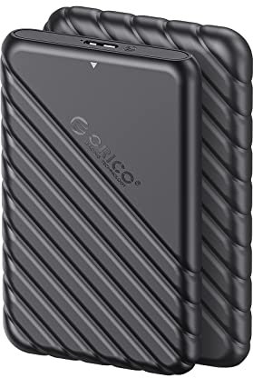 ORICO 2.5 Inch Hard Drive Enclosure USB 3.0 to SATA 5Gbps for 7-9.5mm SSD HDD External Hard Drive Disk Case Support UASP Trim Tool Free(25PW1U3),Black,2 Pack