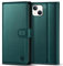 Kuafcase Compatible for iPhone 14 Case, 4 Card Slots Magnetic Closure Kickstand Shockproof Protective Phone Case Compatible for iPhone 14 - Green