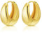 Huge Tomato Gold Creolen 18k vergoldete klobige Silber Ohrringe minimalistischer Schmuck Geschenk für Frauen Freundin, Mama, Valentinstag,