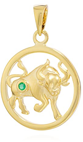 NKlaus 15mm Kettenanhänger Sternzeichen 333 Gelbgold 8 Karat weißer Topas echt mit Geburtsstein Sonnenzeichen Astrologisches Zeichen Horoskopzeichen