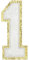 GYGYL 3PCS Chenille Varsity Glitters Numbers Patch, Iron on Large Size Number Patches for Team Costume Decoration, Height 4-1/2In, Number 1