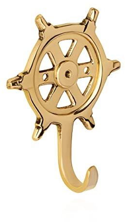 NKlaus Maritim handlebar hook 5,5x7,5cm made of brass gold wall hook door hook 11605