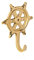 NKlaus Maritim Haken Steuerrad 5,5x7,5cm aus Messing gold Wandhaken Türhaken 11605