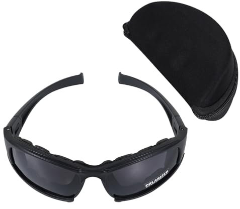 Unifizz Gafas tácticas, kit de 4 lentes polarizadas, lentes X7, gafas de sol militares, diseño de camuflaje militar con lentes intercambiables