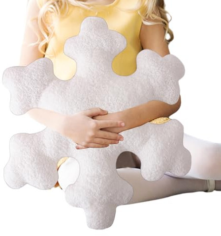 Eteslot weihnachtskissen Schneeflocke plüsch, Schneeflocken Kissen, Cute Pillow, Winter-Schneeflocken-förmiges Kissen, weiß-rosa, dekoratives Kissen, Plüsch