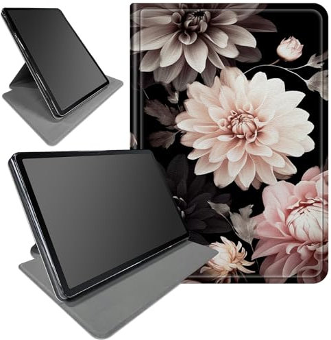 DIGTIALL Custodia per Samsung Galaxy Tab S6 Lite da 10,4 pollici modello 2022/2020 (SM-P610/P613/P615/P619), supporto girevole a 360 gradi per tablet Samsung S6 Lite, fiori rosa e bianchi