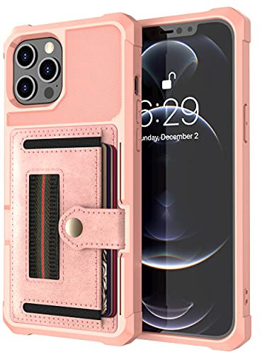 Dibosom Flip Wallet Case for iPhone 11 Pro Max 6.5 with Phone Grip Strap,PU Leather Purse Card Holder Stand Accessories Full Body Cell Phone Cover for iPhone11 11pro Promax i XI Plus Rose Gold