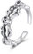 ONEFINITY Totenkopf Ring Damen 925 Sterling Silber Skelett Totenkopf Einstellbare Ringe Gothic Punk Schmuck Geschenk für Damen Herren