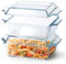 Set of 2 Glass Casserole Dish With Glass Lid, Rectangular 5.7in x 7in Glass Baking Dish Oven Safe, Mini Casserole Dish with Lid
