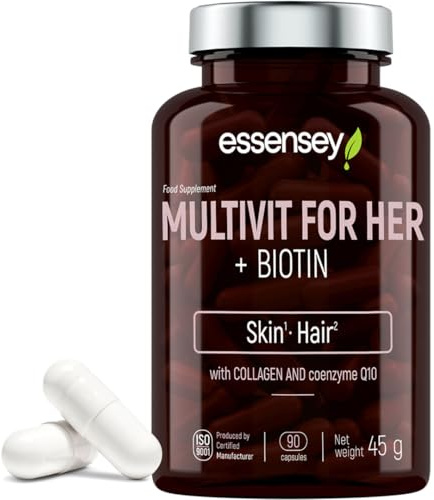 ESSENSEY - Multivitamin- und Mineralienkapseln für Frauen I 90 Kapseln I Vitamine I Biotin 25 µg I 45 Tagesdosen I Leicht zu schlucken