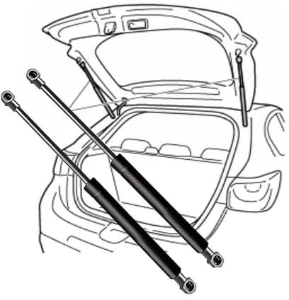 YYASWED 2 Pcs Gasfeder den Kofferraum eines Auto, Für Dacia Duster Box 2011-2019(OEM:654712943)-58.9cm,Gasfeder Stoßdämpfer,Kofferraum Teleskopisch Hilfsstützstange