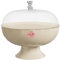 LOVIVER Pedestal Fruit Bowl With Lid - Decorative Round Countertop Basket for Party Wedding Displaying Fruit, Vegetable, Dessert, Snacks, Bread - Cream With Cover Bow