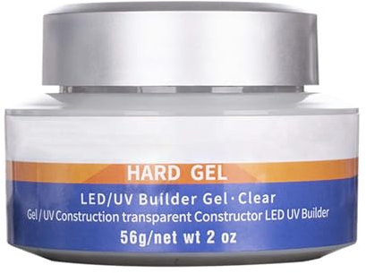 Clear Builder Nail Gel - Builder Gel for Nails UV/LED Nai/l Base - Hard Ge/l for Nails Strengthener Na/ils Extension N/ail Art - Use with Nail Forms Solid Builde/r G/el DIY Manicure