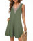 Tanmolo Damen Sommerkleid Kurz Freizeitkleid Spitze V-Ausschnitt Knielang Ärmellos Swing Kleid 2XL Bohne Grün