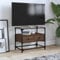 ShGaxin 846058 Meuble TV en verre et bois d'ingénierie marron chêne 60 x 35 x 51 cm