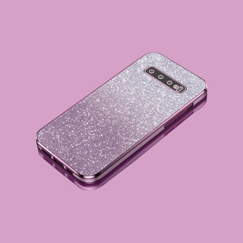 Compatibile con Samsung Galaxy S10 Custodia Morbida in TPU Trasparente Elettroplaccata con Carta Glitterata