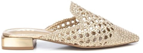 XTI - Mocasín Destalonado Mujer Oro - Calzado Cómodo y Versátil - Moda Casual - Modelo 14379501 (Talla 38)