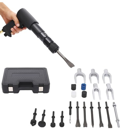 WSIKGHU 16-Teiliger Druckluft Hammer Kit Presslufthammer-Satz, Mehrzweck-Presslufthammer-Satz, Presslufthammer-Meißelsatz mit Schnellwechselhalterung | EU Stock