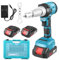 Cordless Rivet Gun with 2x1500mAh Battery,Battery Pop Rivet Gun for Screwdrivers and Drills,Riveting Pliers Cordless Gun with 25000N High Power for 2.4-5.0 mm Blind Rivets