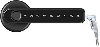 Ejoyous Türschloss Fingerabdruck, 4-in-1 Elektronisches Türschloss Smartes Türschloss Smart Lock mit Touch-Tastatur für Schlafzimmer Hotel Büro Zuhause (BLACK)