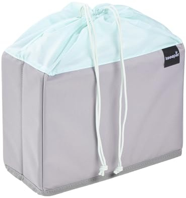 keeeper nea Faltbare Obst- und Gemüsebox, 9 l, Mit Kordelzug-Beutel, Passend für Klappbox lea, Aus recycelten PET-Flaschen, 29,5 x 13 x 22,5 cm, Aquamarine