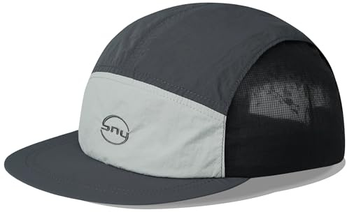 CLAPE Casquette 5 Panneaux Casquette Bord Court Baseball Cap Respirant Mesh Cap Chapeau Plat Running Sport Hat Réglable