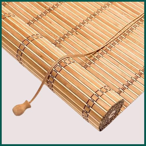 Bambusrollo Wetterfest 120x200cm, Bambus-Sonnenschutz zum Aufrollen Sonnenschutz und Privatsphäre Bambus-Rollos Retro-Stil für Innen Outdoor, F-2