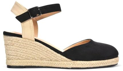 Women's Ankle Strap Wedge Ladies Platform Espadrille Closed Toe Buckle Shoes Size 3-8
