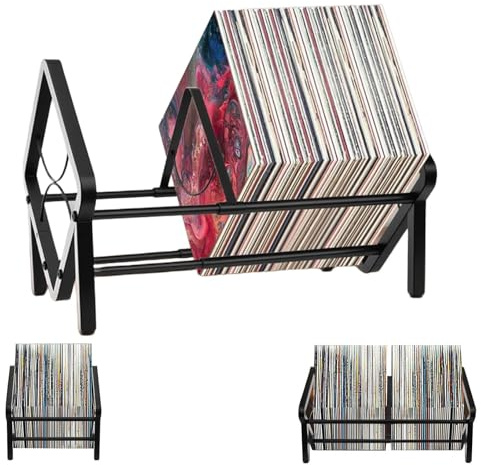 STFALI Support de rangement pour disques vinyles, 33 à 57 cm, design extensible, facile à monter, pour ranger des disques vinyles et des livres