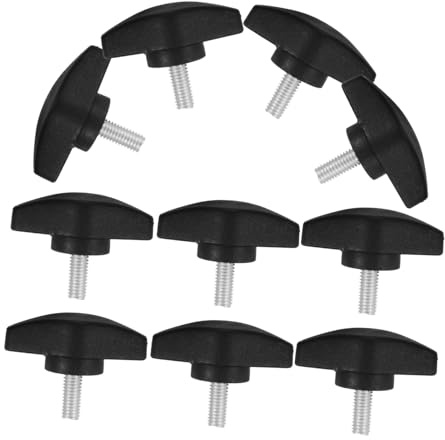 UTHCLO 10 Pcs T-shaped Plastic Thumb Screws Grip Knobs M5x12-36mm Clamping Rod Screws for Microphone Stand Tripod Base Hand Clamping Hardware Fasteners