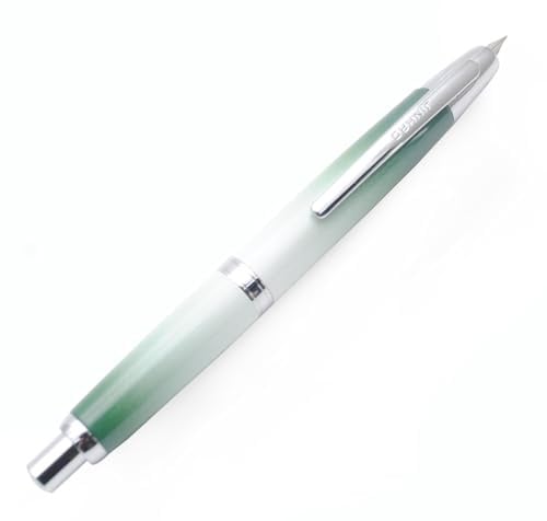 JINHAO 10 Presse Füllfederhalter Hinziehbarer Metallstift (F Feder 0,5 mm, Gradient Gras Grün)
