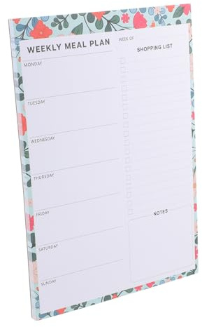 FONDOTIN Cuaderno Planificador Comidas Magnético para Nevera Organizador Menú Semanal con Lista de Compras Extraíble Libreta Menús para Familias y Profesionales