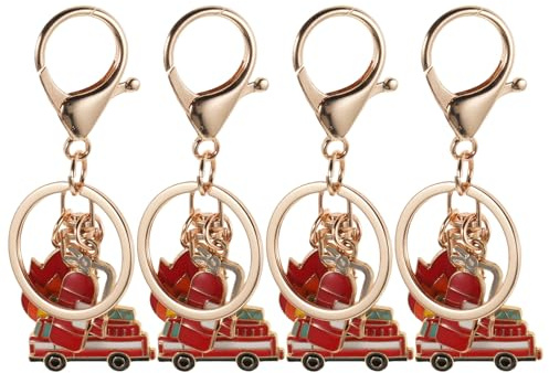 Alipis Feuerlöscher Rot aus Legierung Schlüsselanhänger 6 Stück-pack