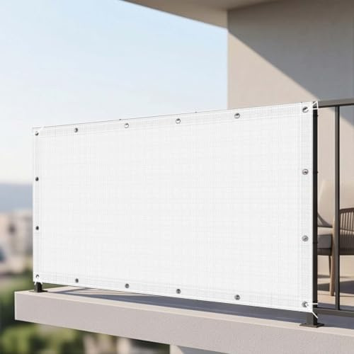 Rete Ombreggiante 110 x 140 cm 90% di Ombreggiatura Rete Ombreggiante Traspirante Proteggere La Privacy per Pergolato, Giardino, Balcone, Bianco