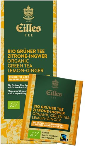 EILLES Teebeutel Grünetee Lemon Ingwer BIO & Fairtrade 2 x 25 Stück