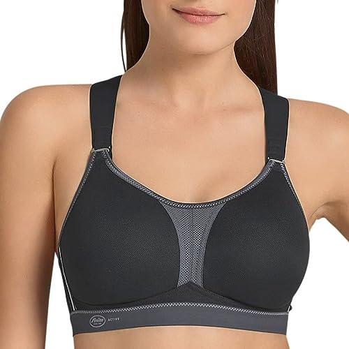 Anita Women's Non-Wired Sports Bra X Back 5537 Black/Anthracite 32 D
