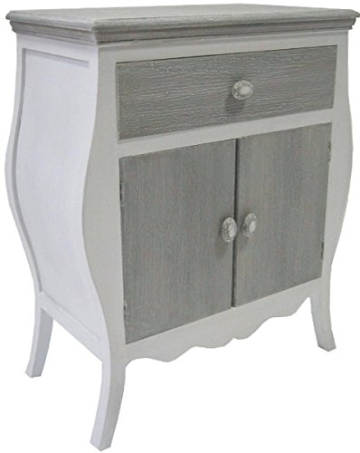 Casa Padrino Landhausstil Kommode mit 2 Türen und Schublade Antik Weiß/Grau 65 x 34 x H. 76 cm - Landhausstil Möbel