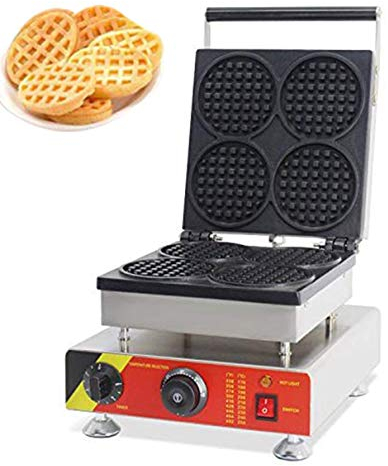 CGOLDENWALL NP-504 Commercial 4 Slice Round Waffle Iron Maker/Household Muffin Machine/Waffle Making Machine/Stove/Baker (220V)