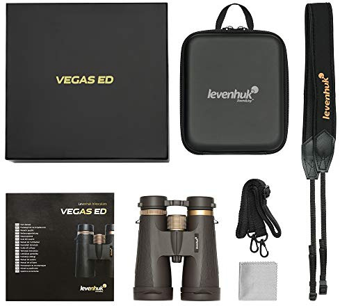 Levenhuk Premium Vegas ED 12x50 Fernglas, Professionell, für Erwachsene | ED-Glas, FMC-Optik, Natürlichen Farben und Hohen Kontrast, Ideal für Jagd, Reisen und Vogelbeobachtung